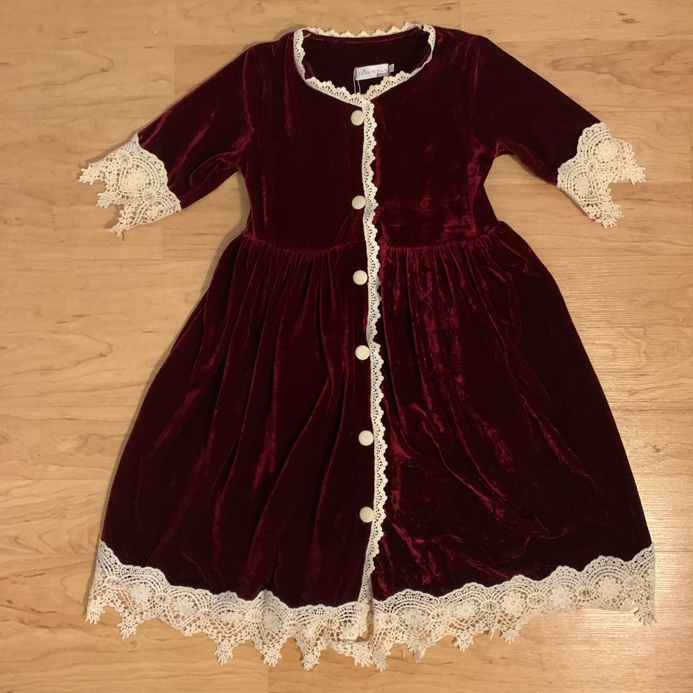 ROSALINA DRESS BURGUNDY VELVET